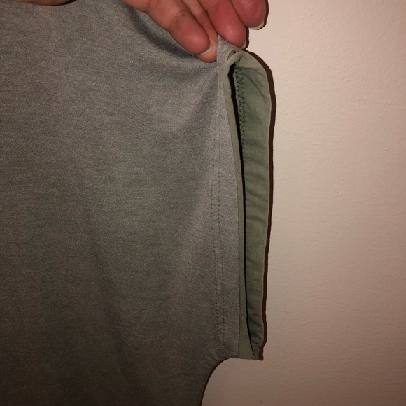 Easel Short Sleeve Sage Green Strappy Chest Mini Dress Size Small - Picture 4 of 7